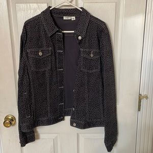 Cato XL jacket navy animal print denim